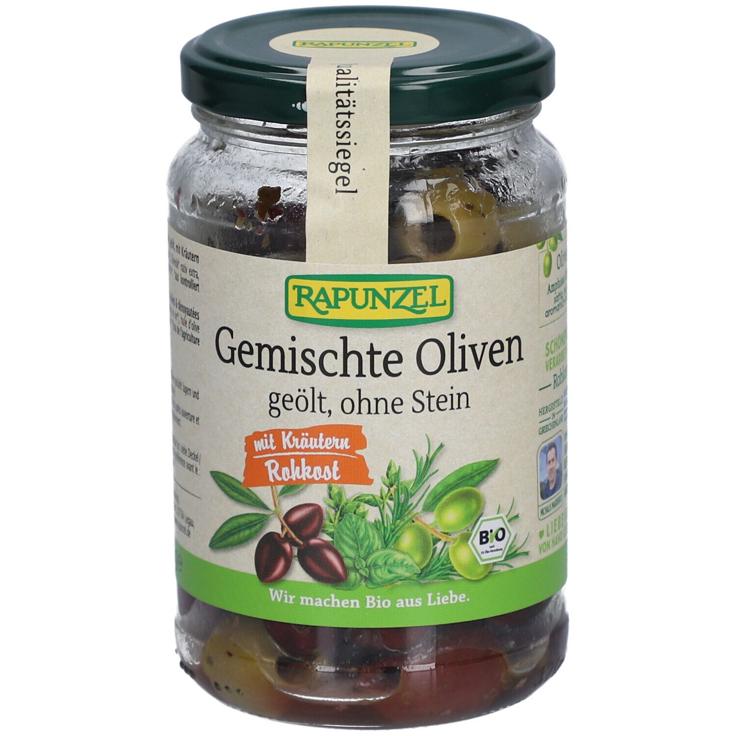 Rapunzel Oliven gemischt mit Kräutern, ohne Stein geölt