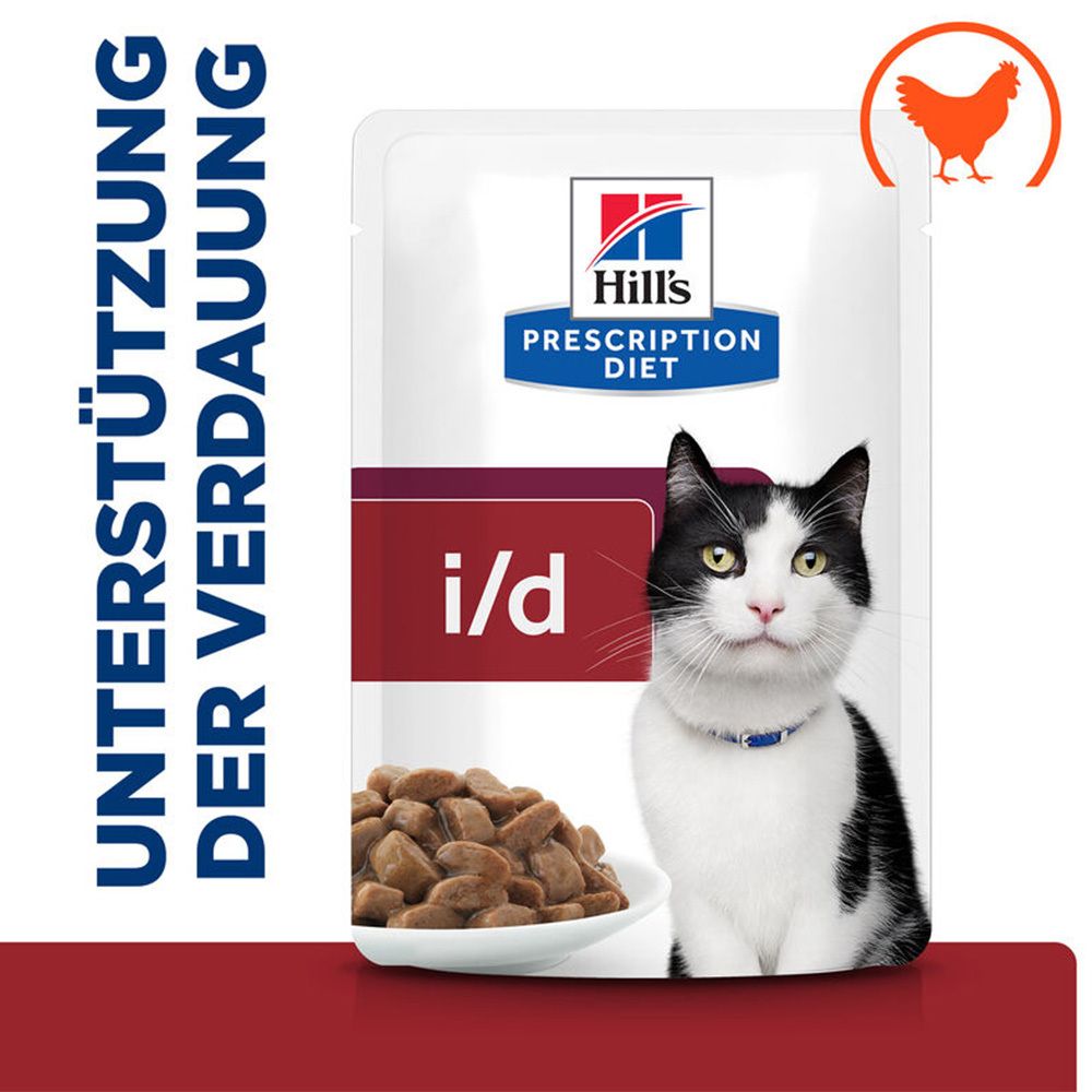 Hill's PRESCRIPTION DIET i/d Nassfutter für Katzen mit Huhn zur Unterstützung der Verdauung