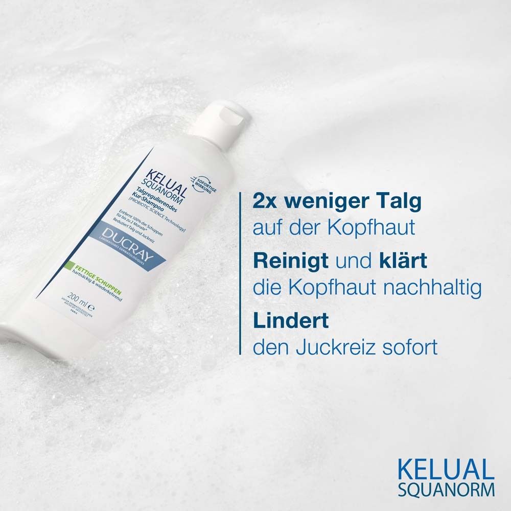 DUCRAY KELUAL SQUANORM Kopfhaut-Tonikum + Ducray KELUAL SQUANORM Shampoo Fettige Schuppen