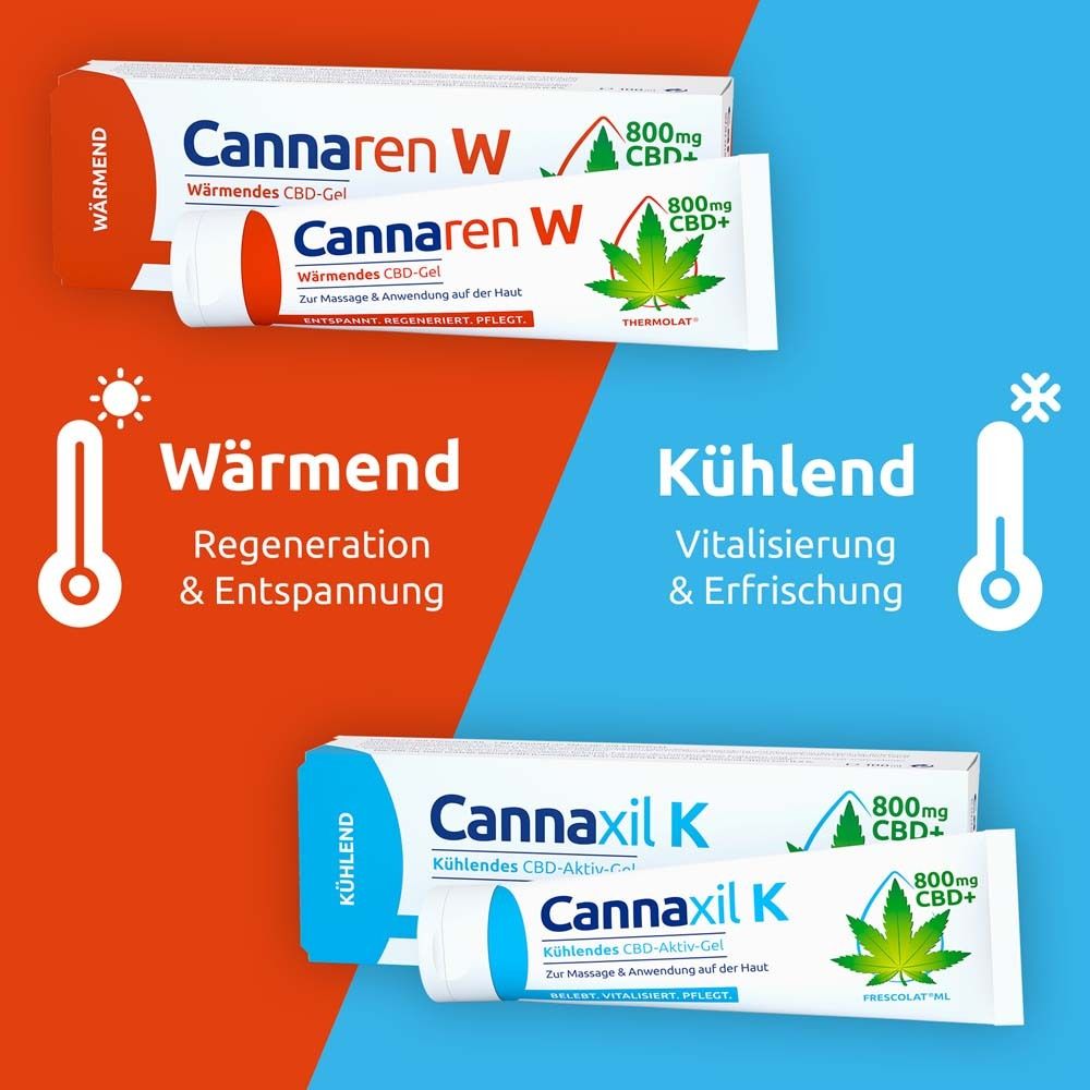 Cannaren W Wärmendes CBD-Gel + Cannaxil K Kühlendes CBD-Gel