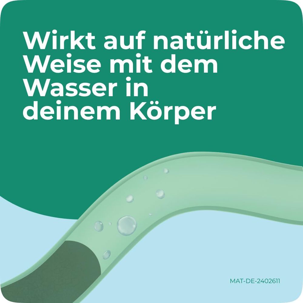 Text: Wirkt auf natürliche Weise mit dem Wasser in deinem Körper.