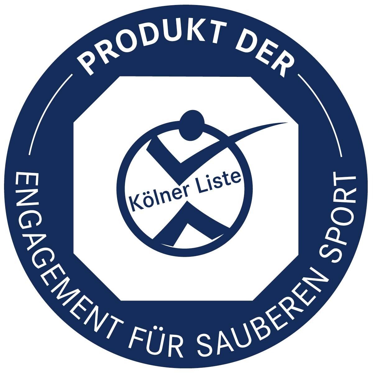 Siegel "Produkt der Kölner Liste - Engagement für sauberen Sport".