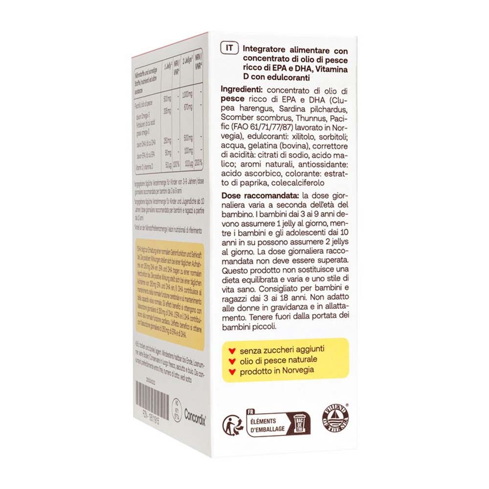 Rückseite der Verpackung mit Informationen zu Inhaltsstoffen und Dosierung in italienischer Sprache.