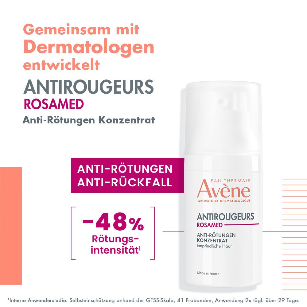Antirougeurs Rosamed SPF50+ Anti-Rötungen Konzentrat Protect + Avène Antirougeurs Rosamed Konzentrat - für zu Rötungen und Rosazea neigende Haut