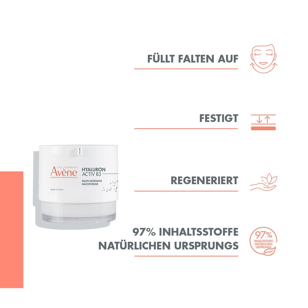 Avène Hyaluron Activ B3 Multi-intensive Nachtcreme - Anti-Aging Pflege mit Niacinamid