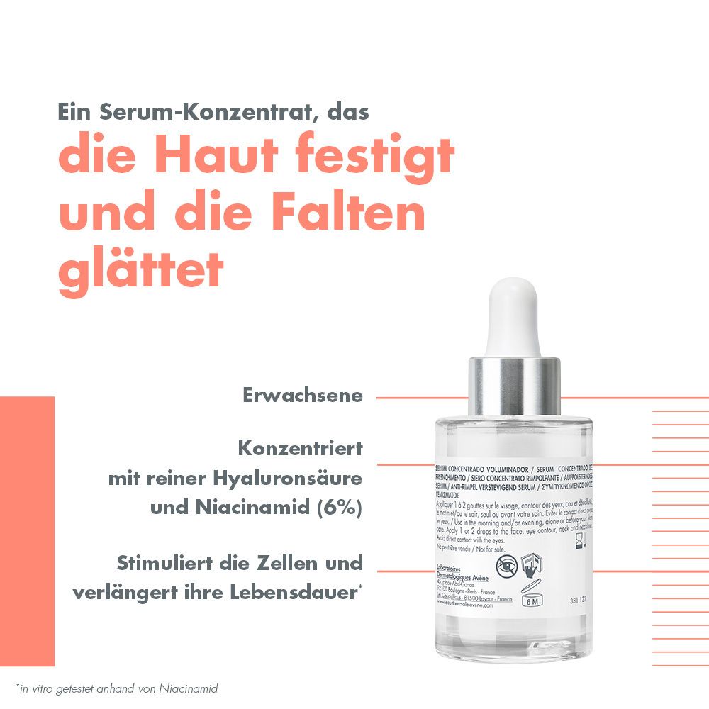 Avène Hyaluron Activ B3 Aufpolsterndes Serum-Konzentrat + Avène Hyaluron Activ B3 dreifach korrigierende Augenpflege + Avène DERMABSOLU festigende Tagescreme