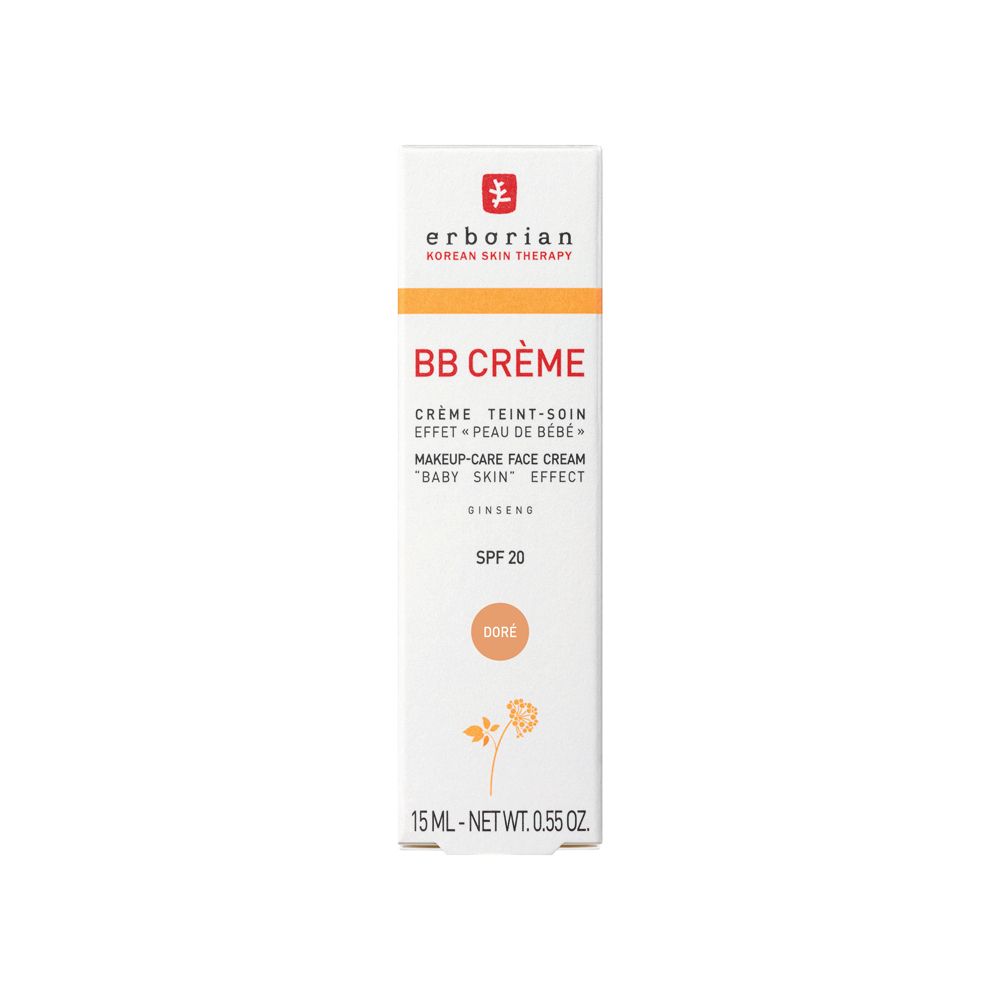 Verpackung der Erborian BB Creme Doré SPF 20, Vorderansicht.