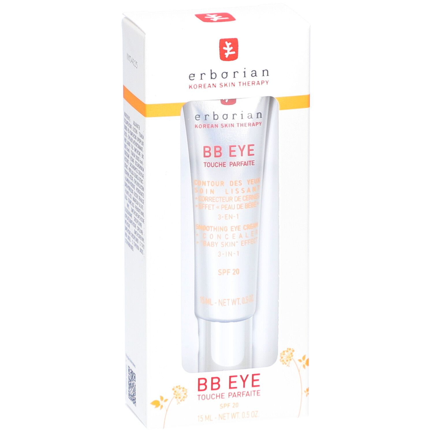 Verpackung mit BB Eye Touche Parfaite. Tube in weißer Schachtel. Produktname und Marke sichtbar.