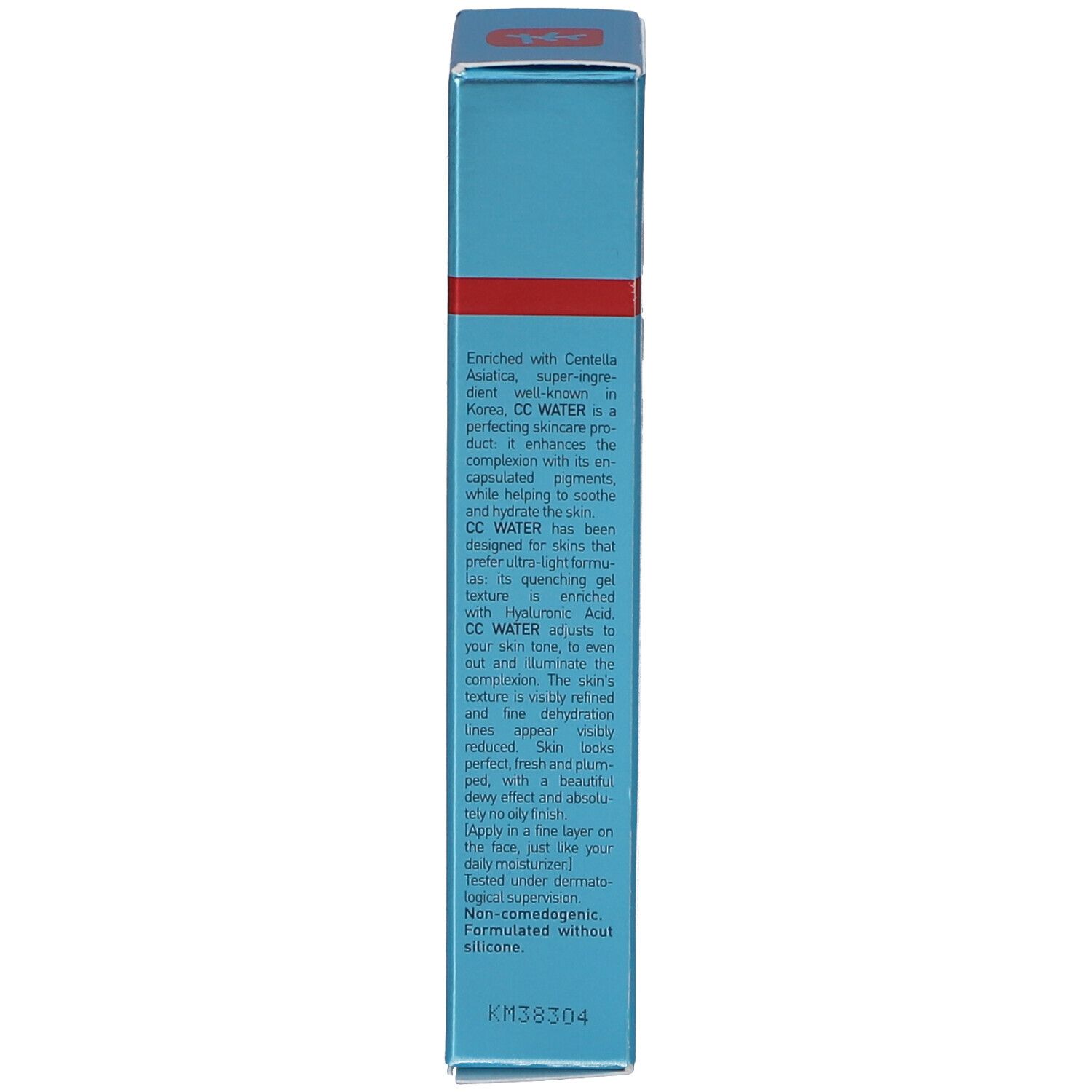Türkisfarbene Schachtel mit Text. Enthält Informationen über das Produkt.