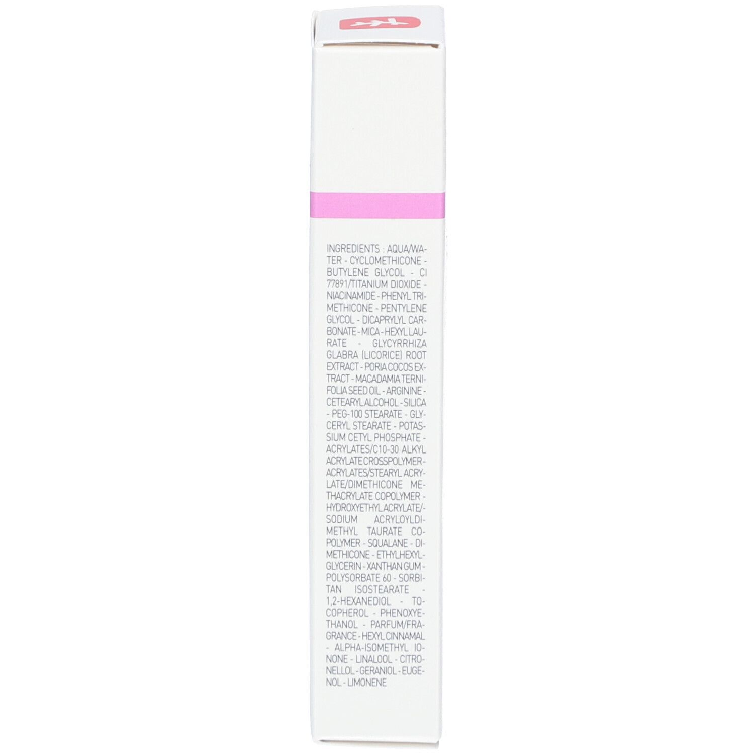 Verpackung von Glow Crème. Inhaltsstoffe in englischer Sprache. Herstellerinformationen.