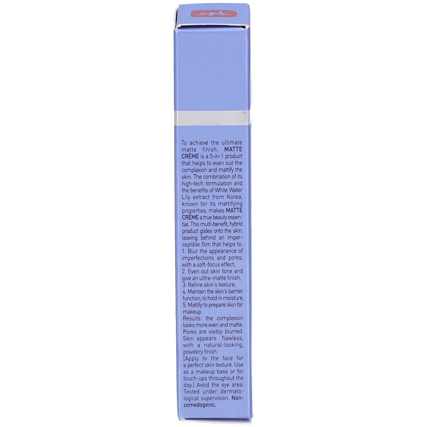 Rückseite der hellblauen Schachtel. Text in mehreren Sprachen. Marke: Erborian. Produktbeschreibung.