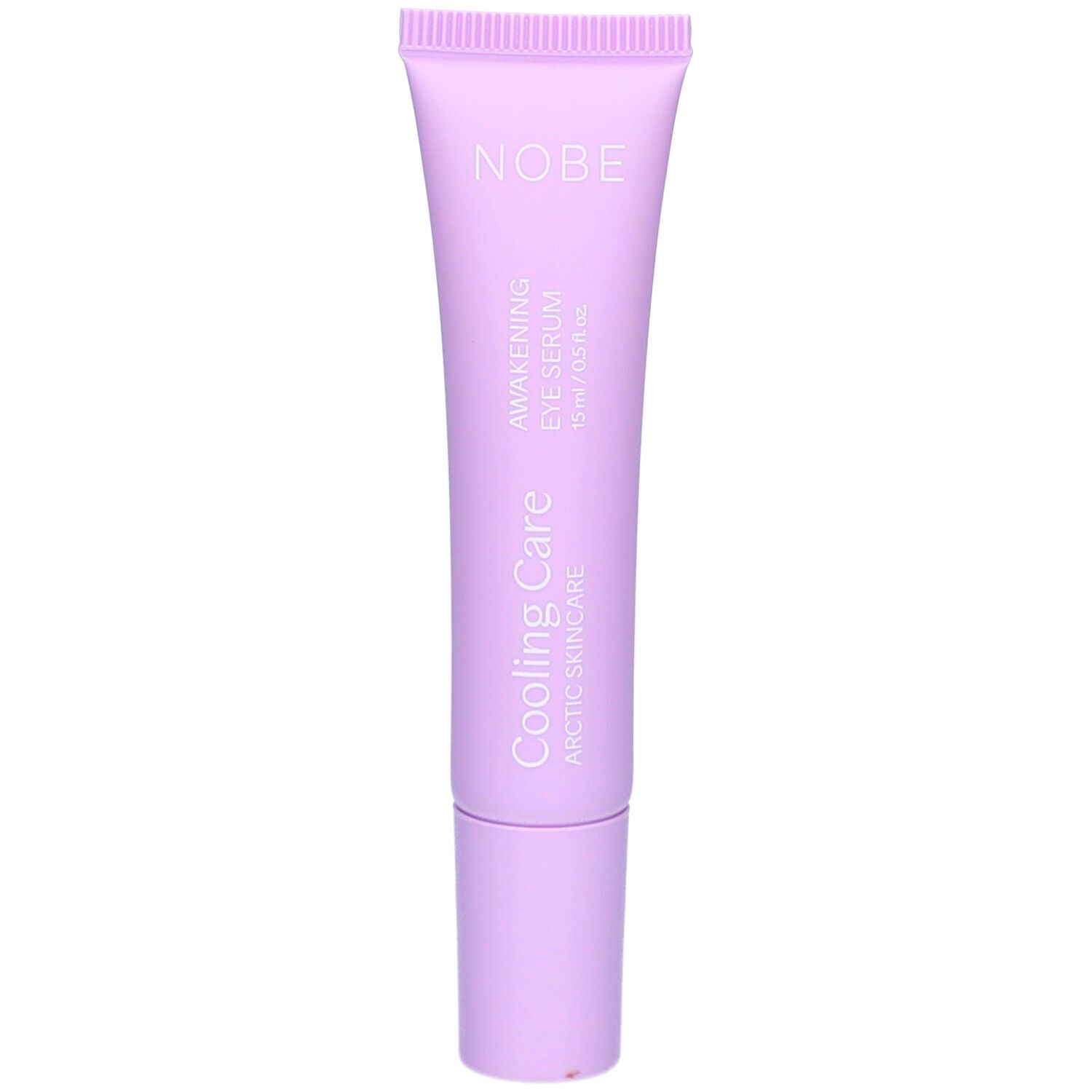 NOBE Cooling Care Awakening Eye Serum in einer lila Tube.