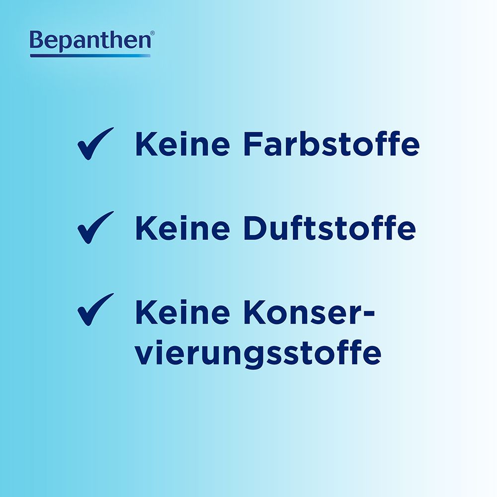 Text: Keine Farbstoffe, keine Duftstoffe, keine Konservierungsstoffe. BepanCare Logo.