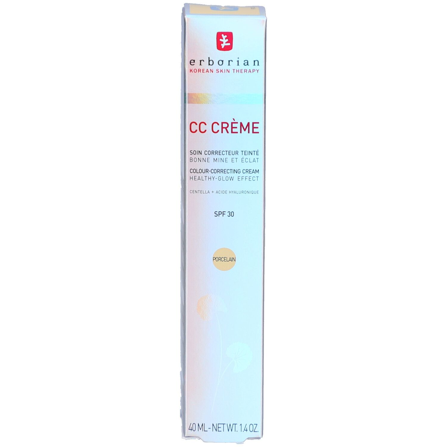 Erborian CC Creme Karton, 40ml, SPF 30, Farbton Porzellan.