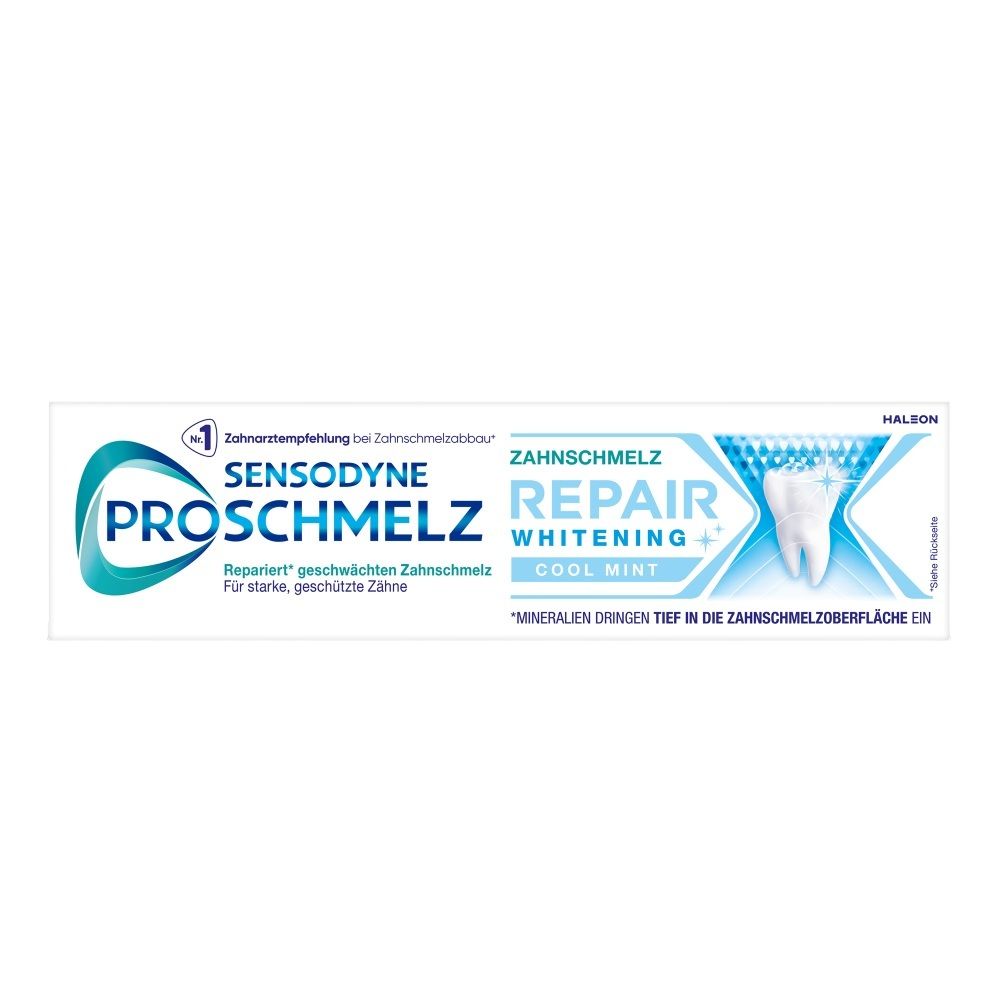 Sensodyne ProSchmelz Zahnschmelz Repair Whitening+ Cool Mint Zahnpasta.