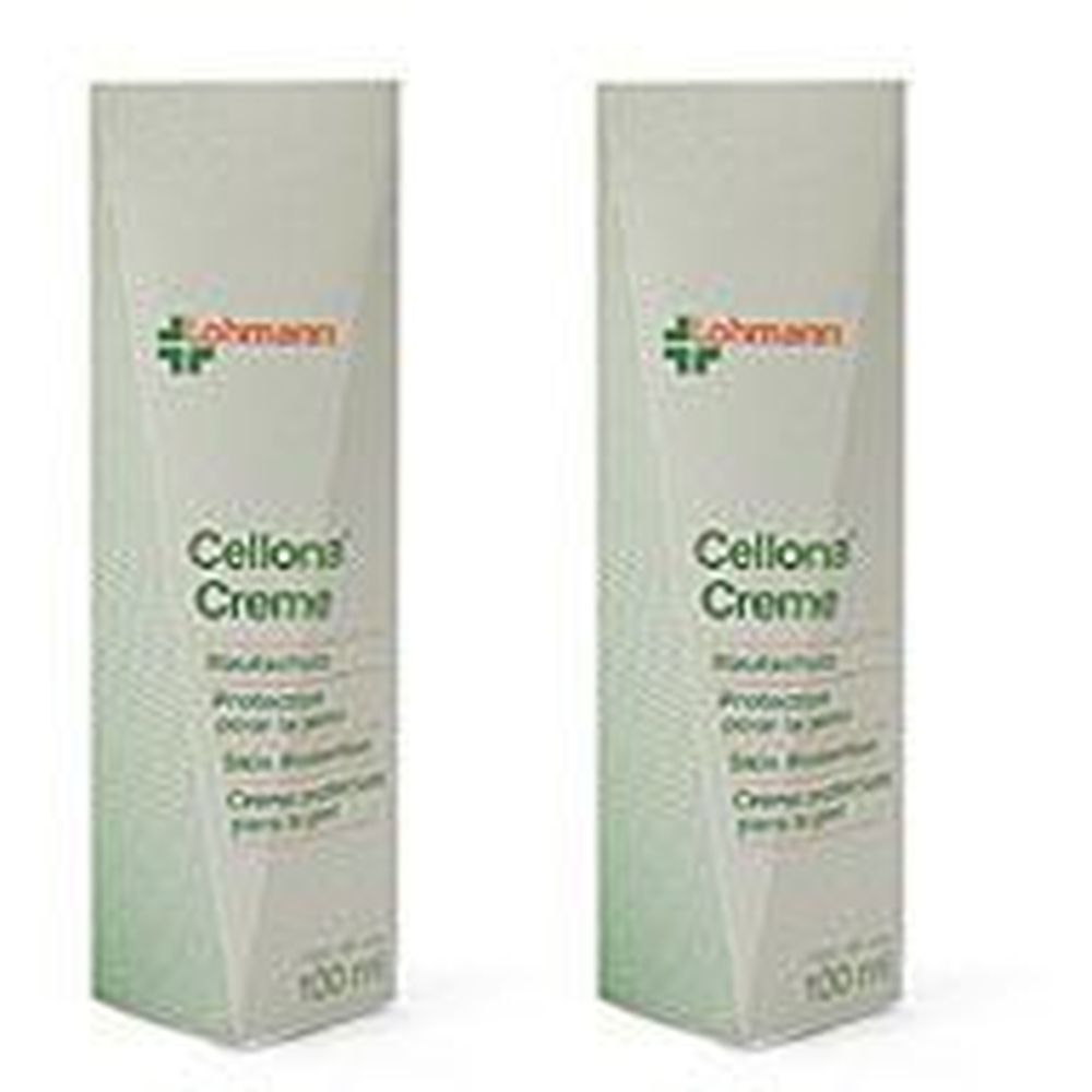 Zwei Tuben Cellona Creme. Aufschrift: Lohmann, Cellona Creme, Hautschutz. Unten: 100 ml.