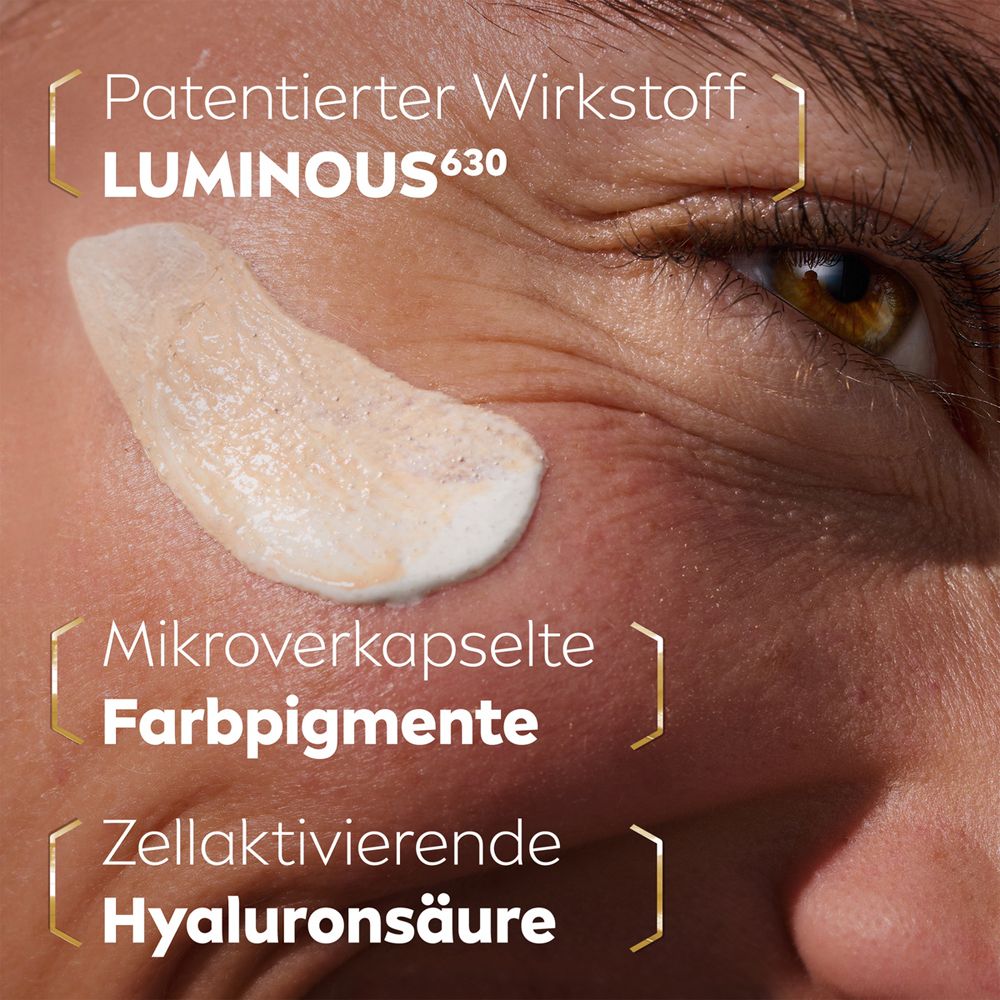 NIVEA Luminous630 CC Fluid LSF30 Mittel: Patentierter Wirkstoff, Mikroverkapselte Farbpigmente, Hyaluronsäure.