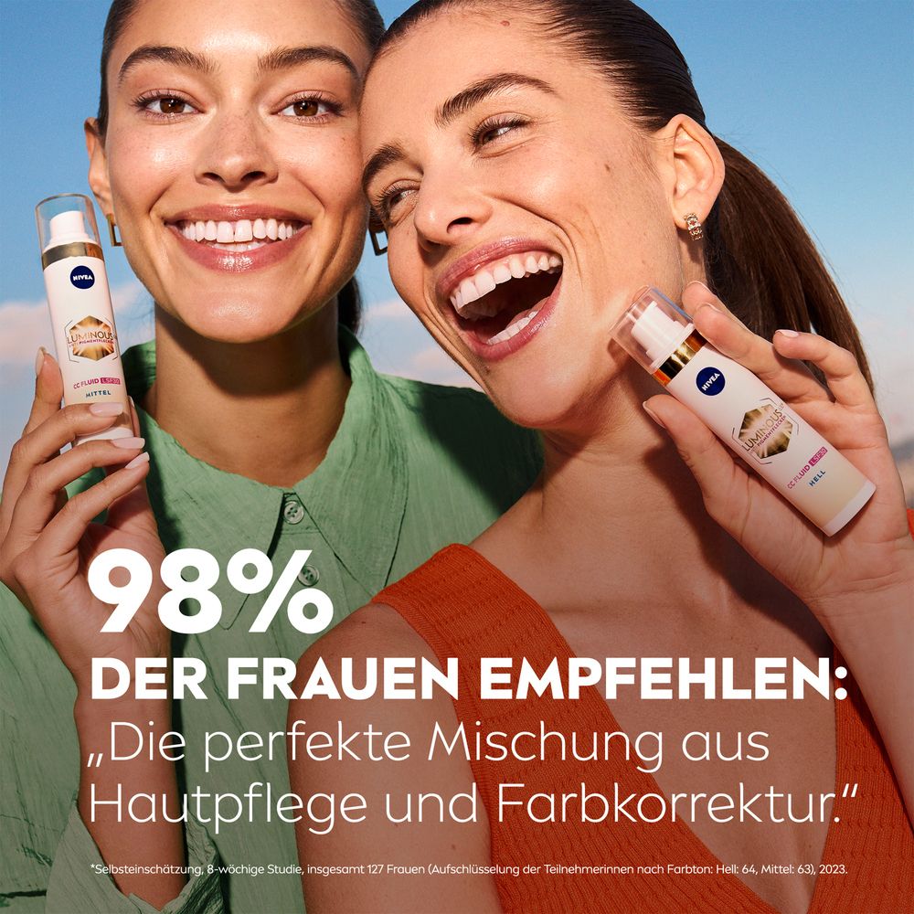 98% der Frauen empfehlen NIVEA Luminous 630 CC Fluid LSF30 Hell.