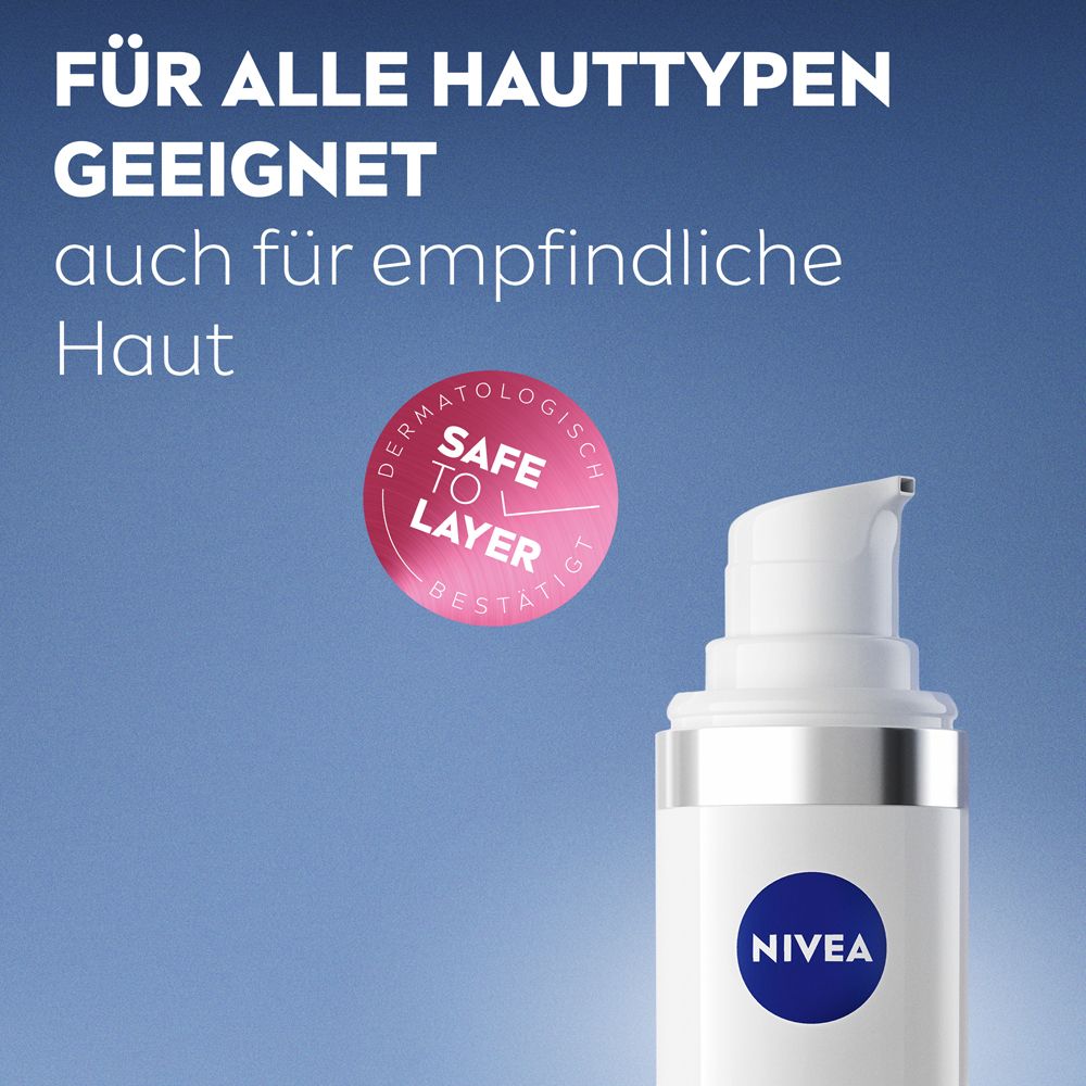 NIVEA CELLULAR Expert Filler Serum Fluid LSF 50+ für alle Hauttypen, dermatologisch bestätigt.