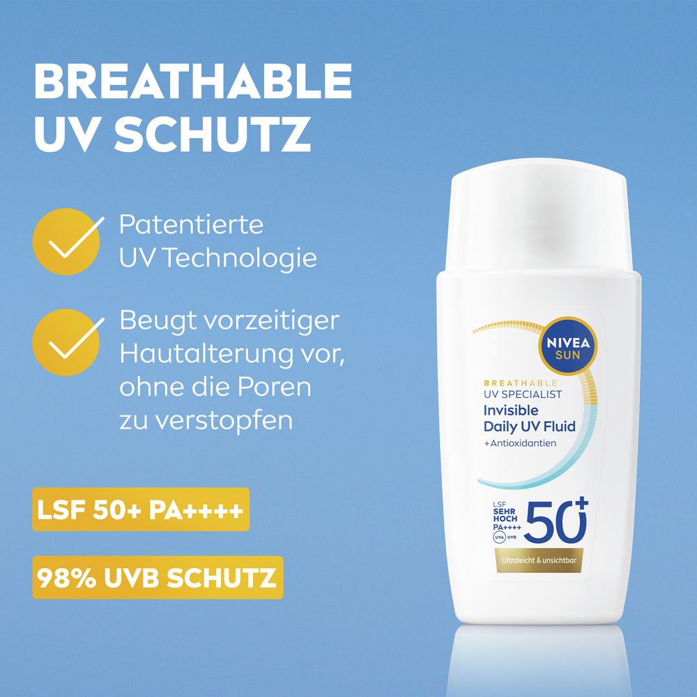 NIVEA SUN UV Gesicht Experte: LSF 50+ PA++++, patentierte UV-Technologie, 98% UVB Schutz.