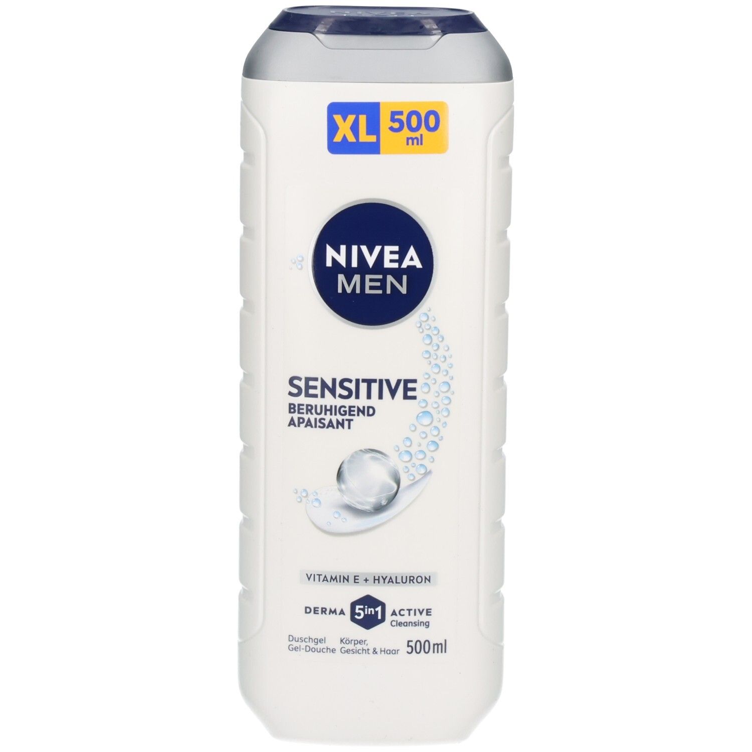 NIVEA MEN Duschgel Sensitive 500ml mit Vitamin E + Hyaluron, beruhigend.