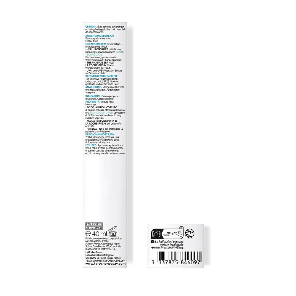Produktverpackung mit Text und Barcode. Enthält Informationen zur Creme.