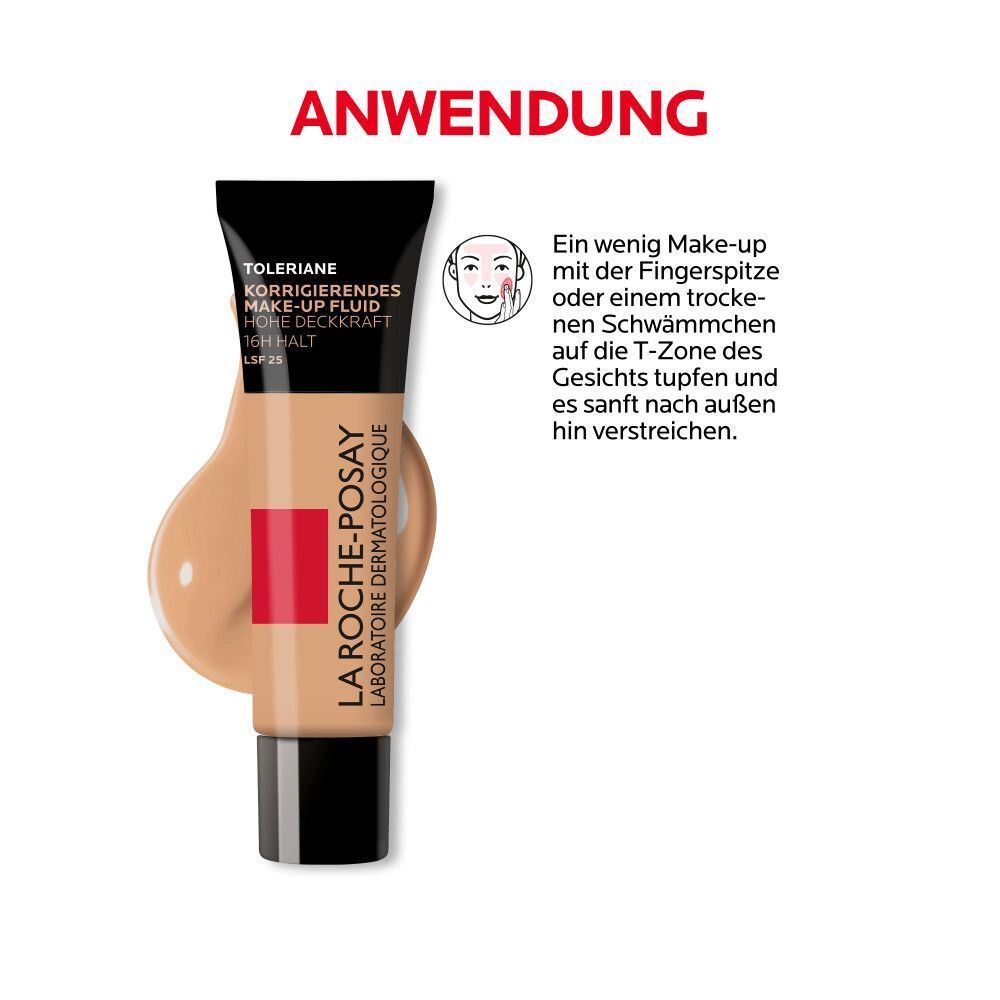 Anwendungshinweis: Make-up-Fluid mit Finger oder Schwämmchen auftupfen und verstreichen.