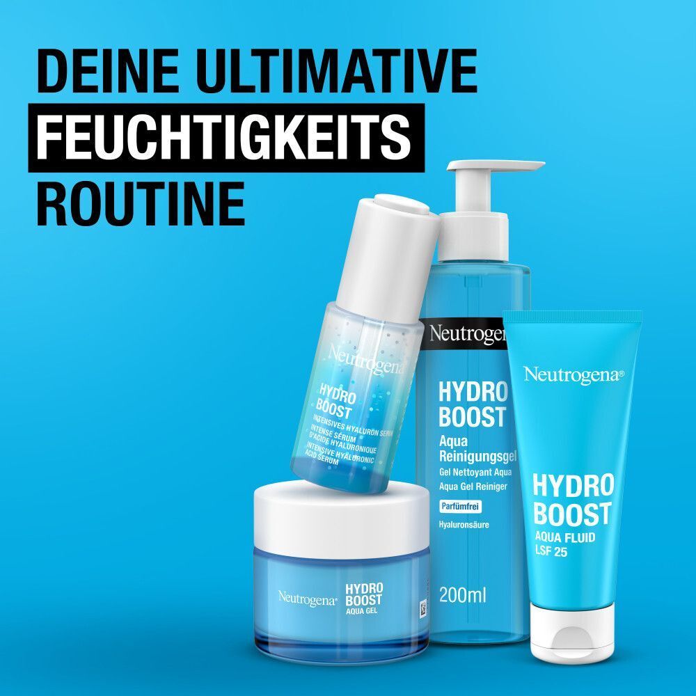 Mehrere Produkte. Text: Deine ultimative Feuchtigkeitsroutine. Neutrogena Produkte.
