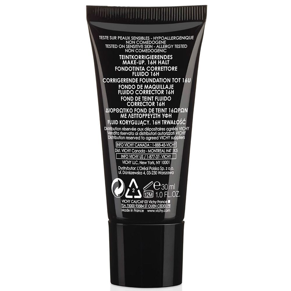 Rückseite der Dermablend-Tube. Text in mehreren Sprachen, Inhaltsstoffe, Informationen.