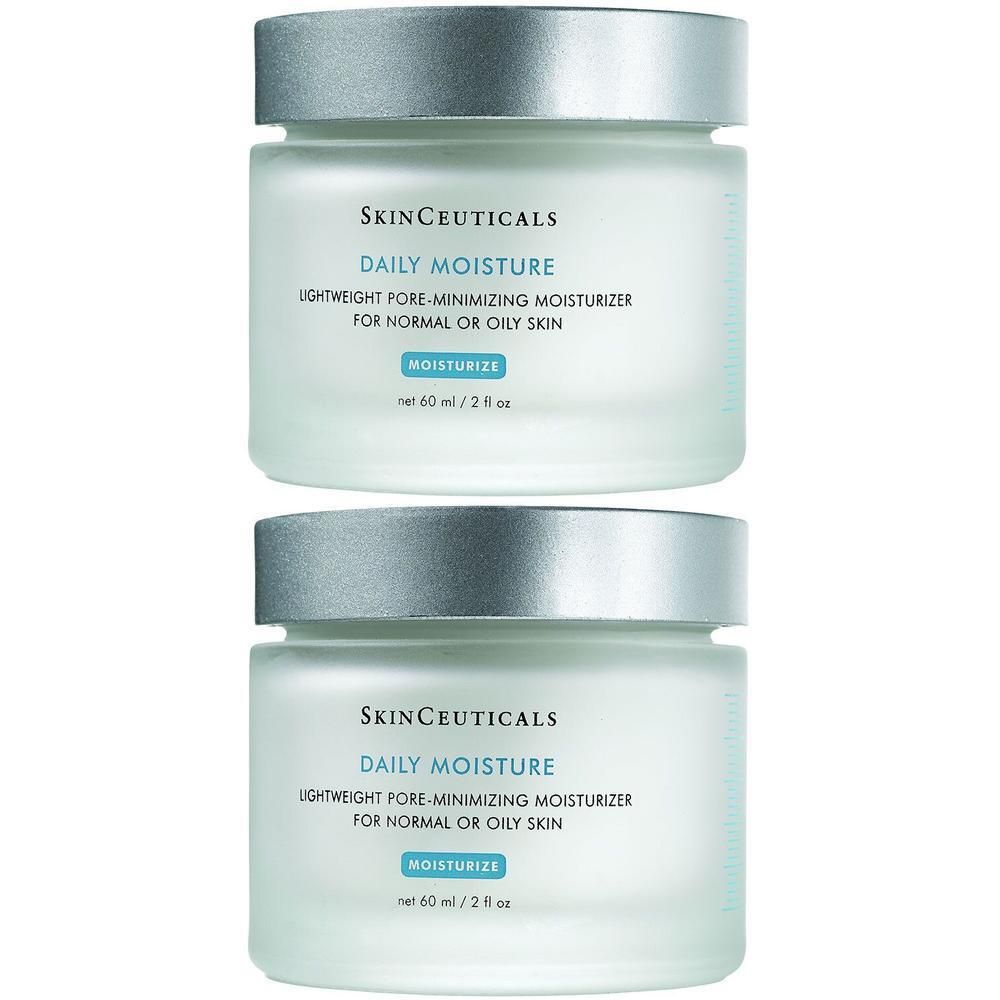 Zwei Tiegel mit Deckel. Aufschrift: SkinCeuticals Daily Moisture, leichte Feuchtigkeitspflege für normale bis fettige Haut. Inhalt: 60 ml.