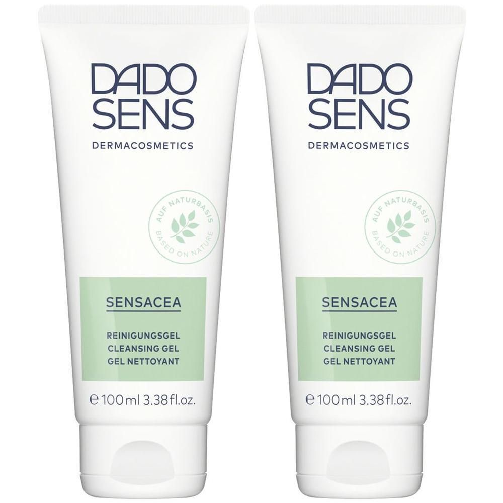 Zwei weiße Tuben Dado Sens Sensacea Reinigungsgel, je 100ml.