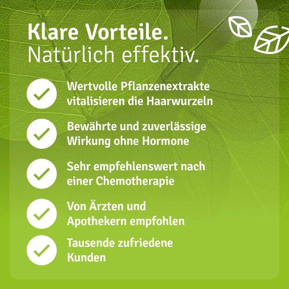 Produktflasche. Text: Casida, Wimpernserum. Vorteile: Wertvolle Pflanzenextrakte, bewährte Wirkung ohne Hormone, empfehlenswert nach Chemotherapie, von Ärzten empfohlen.