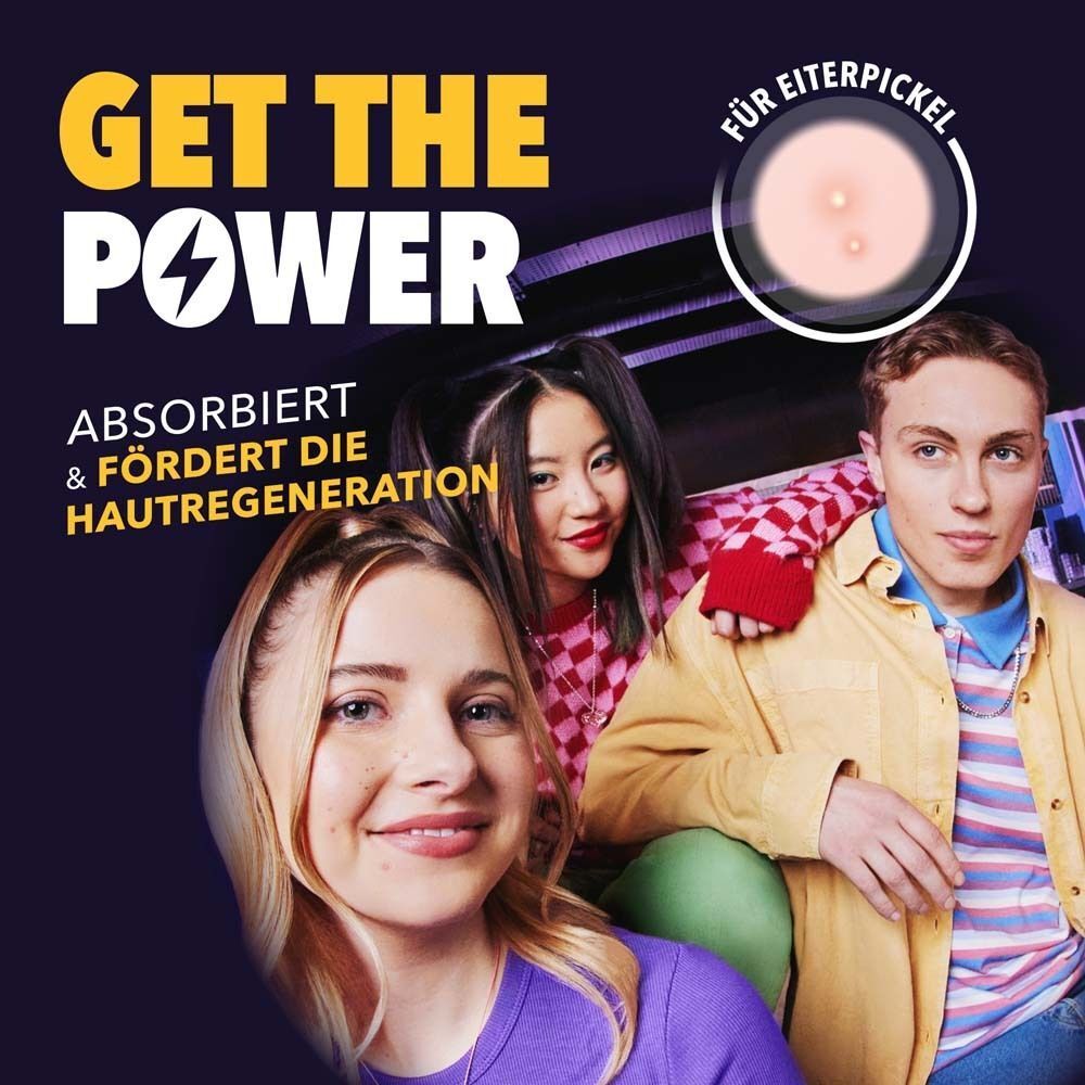 Zwei Benzacare Power Patch-Verpackungen. Links: Fast Fix. Rechts: Skin Repair. Beide mit Produktinformationen.