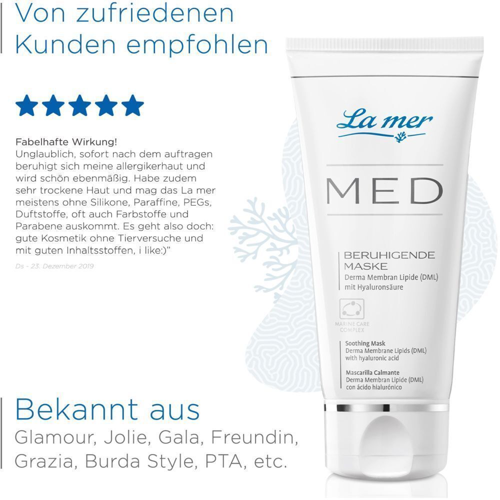 Produkt mit Text: Von zufriedenen Kunden empfohlen. Bekannt aus Glamour, Jolie, Gala, Freundin, Grazia, Burda Style, PTA, etc.