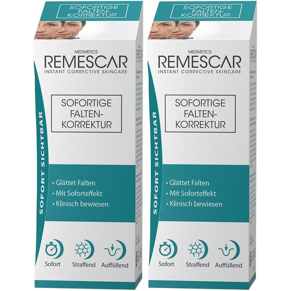 Zwei Faltenkorrektur-Verpackungen. Produktname und Eigenschaften sind auf der Verpackung deutlich sichtbar.