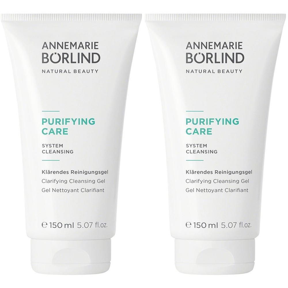 Zwei weiße Tuben Annemarie Börlind Purifying Care System Cleansing, 150 ml.