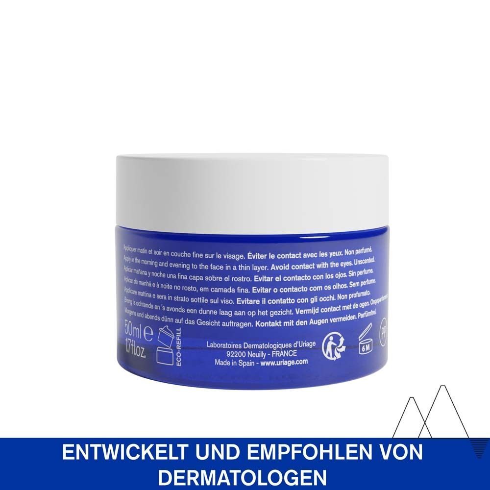 Rückseite des Produkts. Text: Entwickelt und empfohlen von Dermatologen. 50ml.