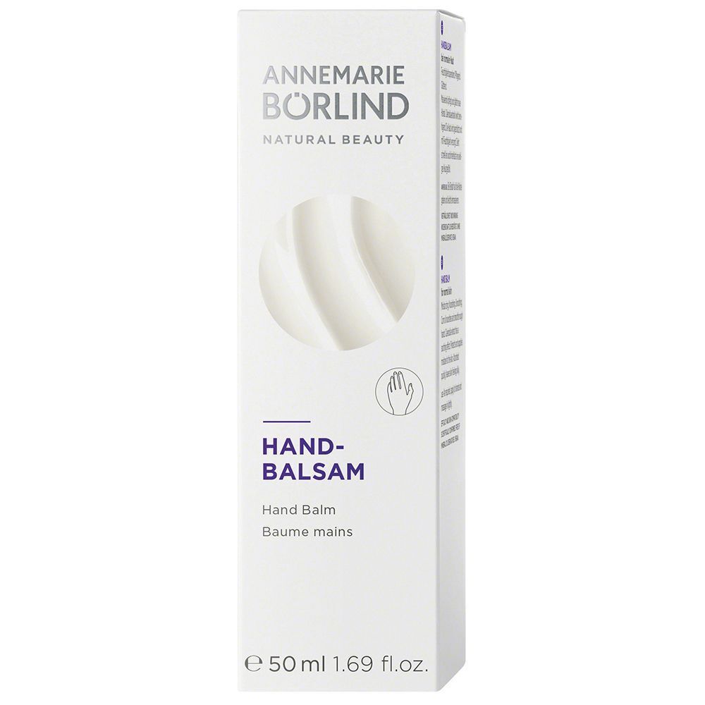Weiße Faltschachtel für ANNEMARIE BÖRLIND Hand-Balsam, 50 ml.