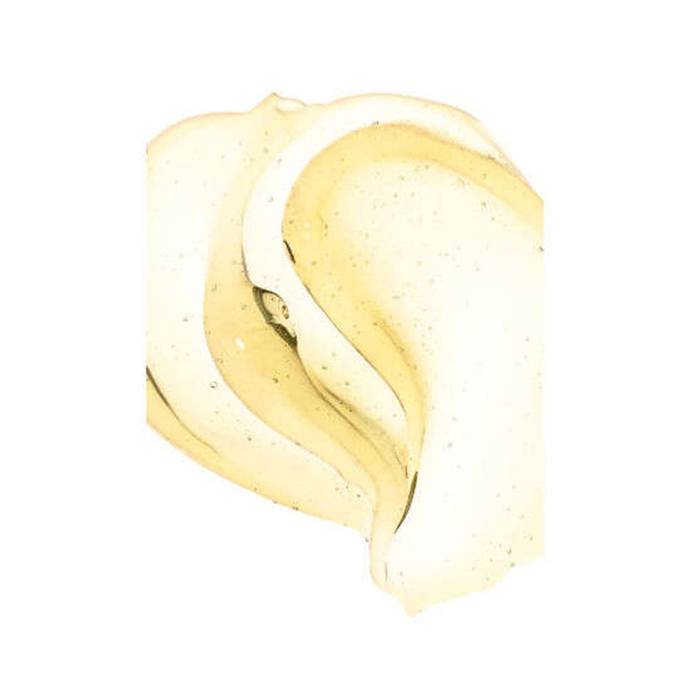 Gel-Textur. Gelbliche, transparente Textur. Einige kleine Partikel sichtbar.