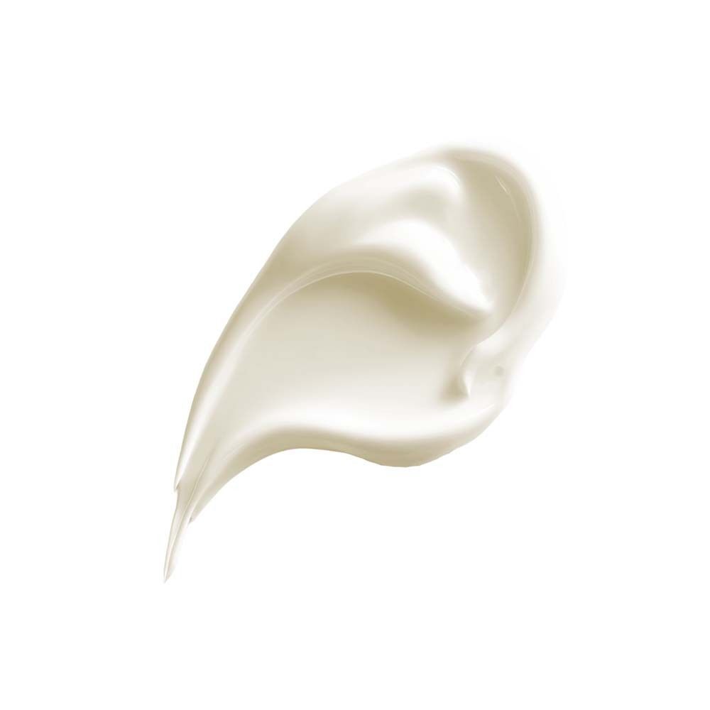 Klecks Creme. Weiße, glatte Textur. Auf weißem Hintergrund.