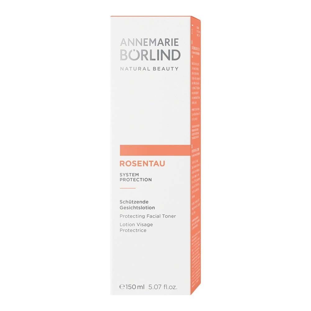 Verpackung der ANNEMARIE BÖRLIND Rosentau schützenden Gesichtslotion.
