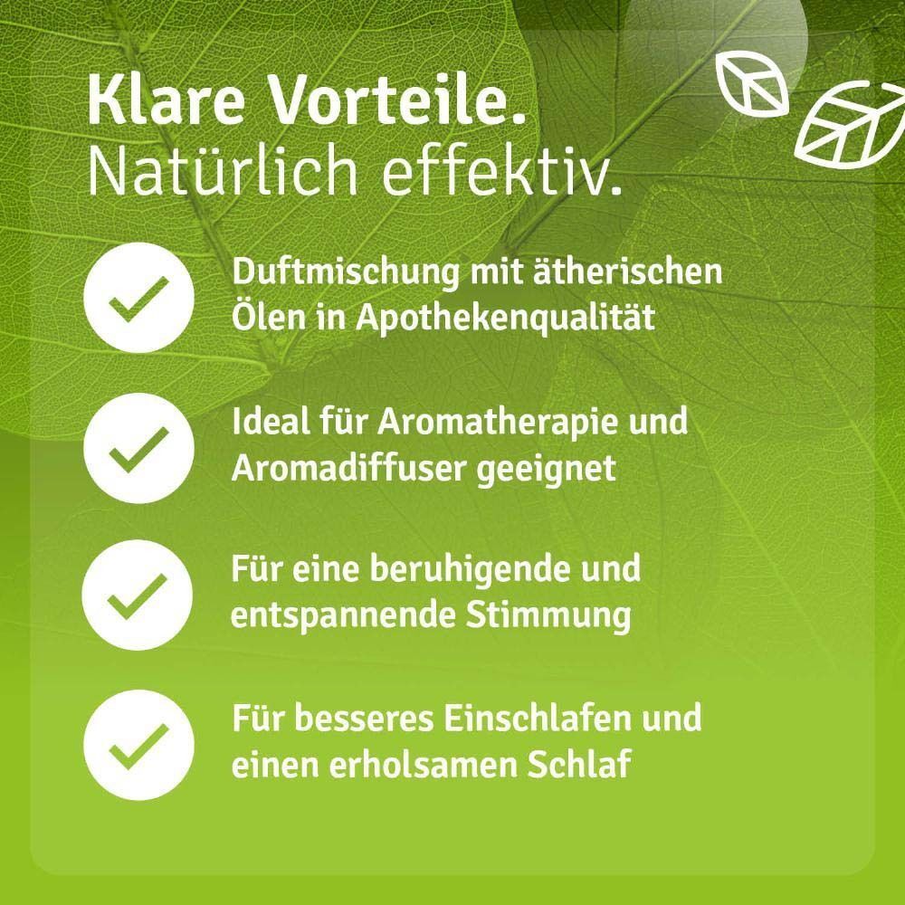 Vorteile: Duftmischung mit ätherischen Ölen. Für Aromatherapie und Aromadiffuser. Für entspannte Stimmung.