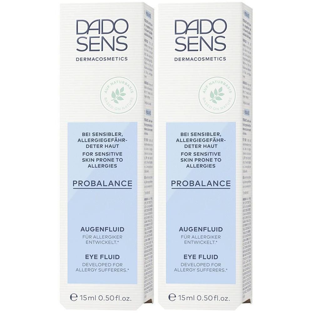 Zwei Packungen DADO SENS PROBALANCE Augenfluid, 15ml. Für sensible, allergiegefährdete Haut.