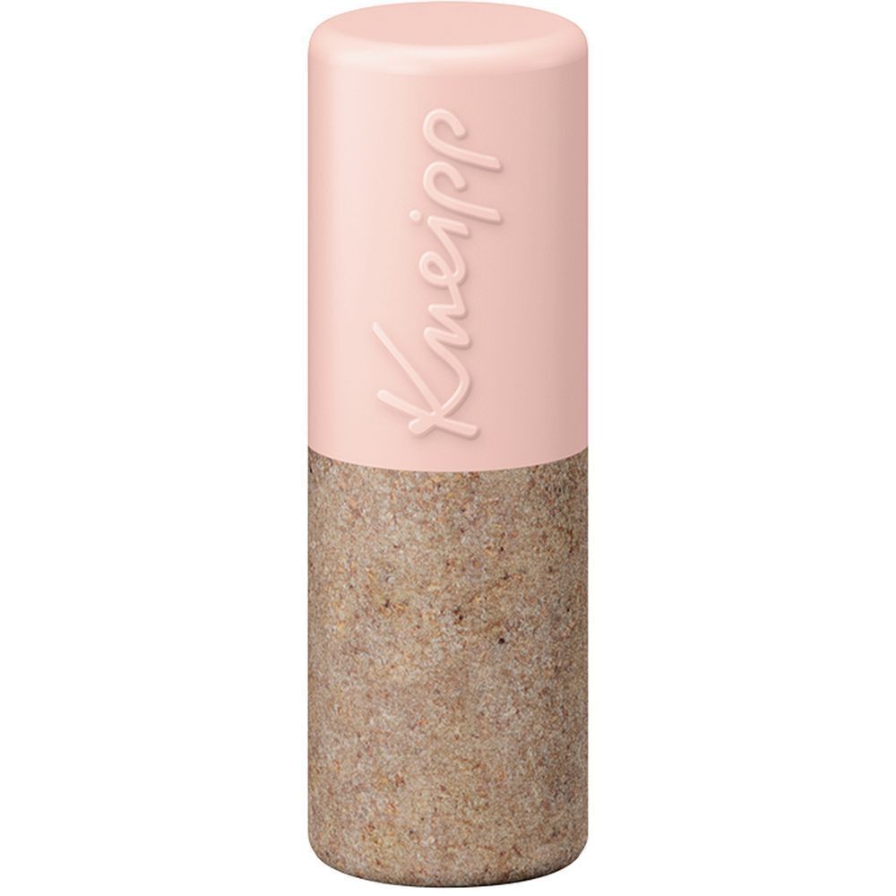 Lippenpflegestift mit rosa Kappe und braunem Unterteil. Marke Kneipp® ist auf der Kappe sichtbar.
