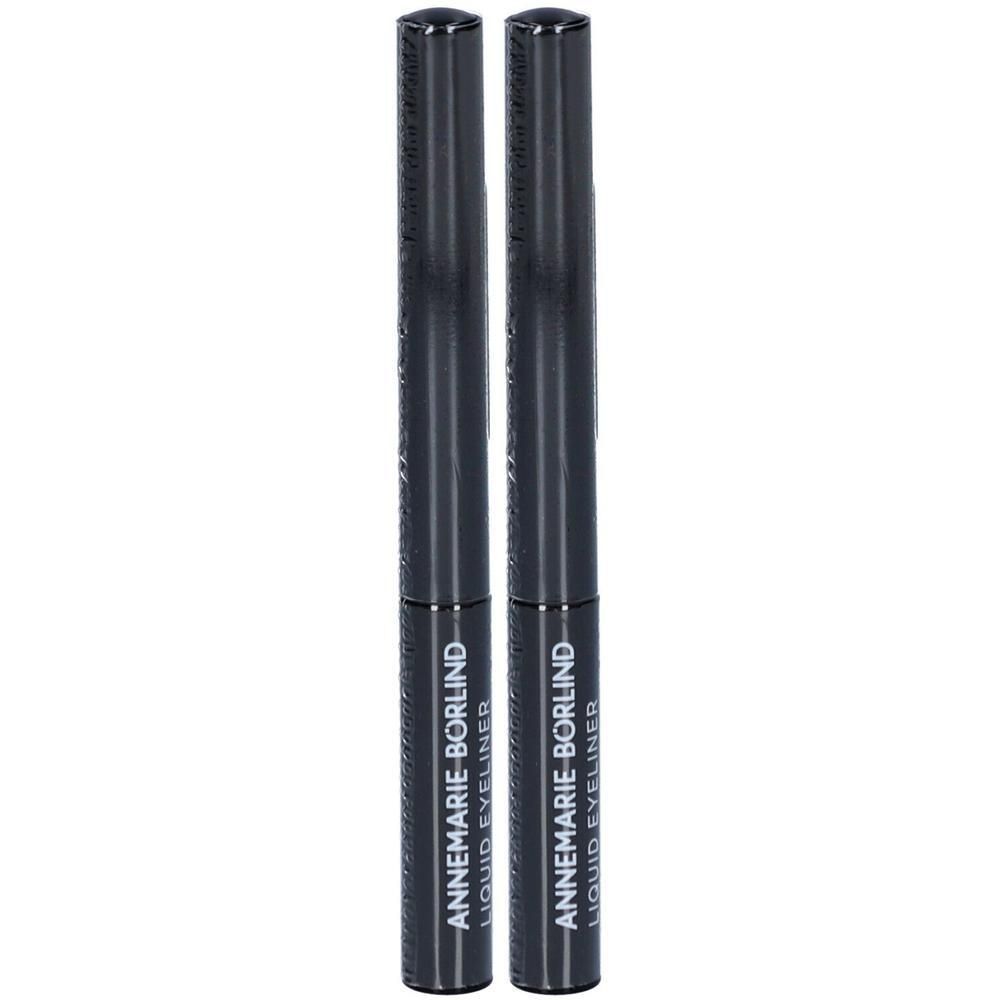 Zwei schwarze Flüssig-Eyeliner. Auf den Stiften steht "ANNEMARIE BÖRLIND LIQUID EYELINER".
