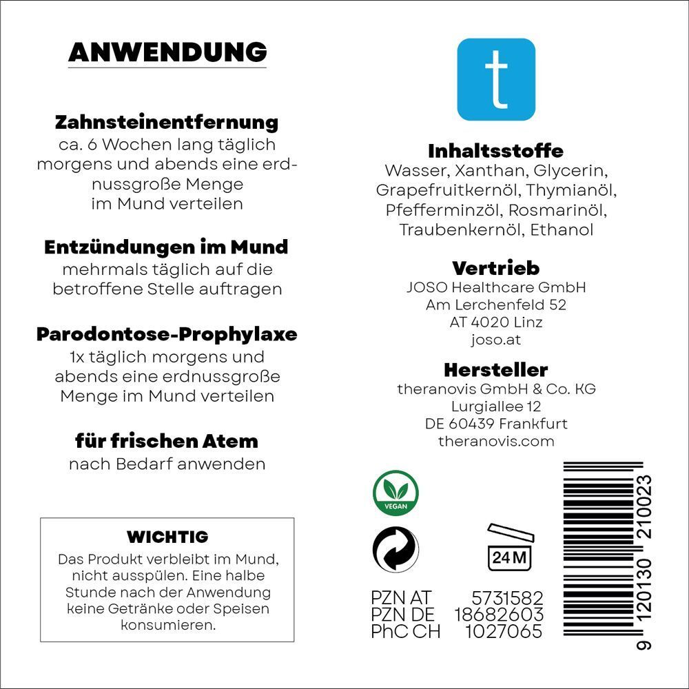 Text: Anwendung, Inhaltsstoffe, Vertrieb, Hersteller. Vegan-Siegel. PZN-Codes. 24M-Symbol.