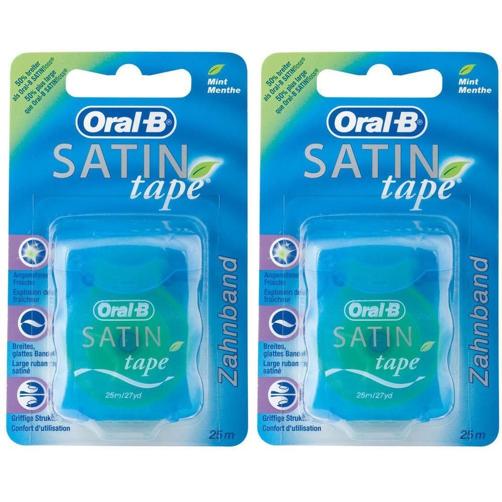 Oral-B SATINtape Zahnband, mint, 2x 25m Packung.