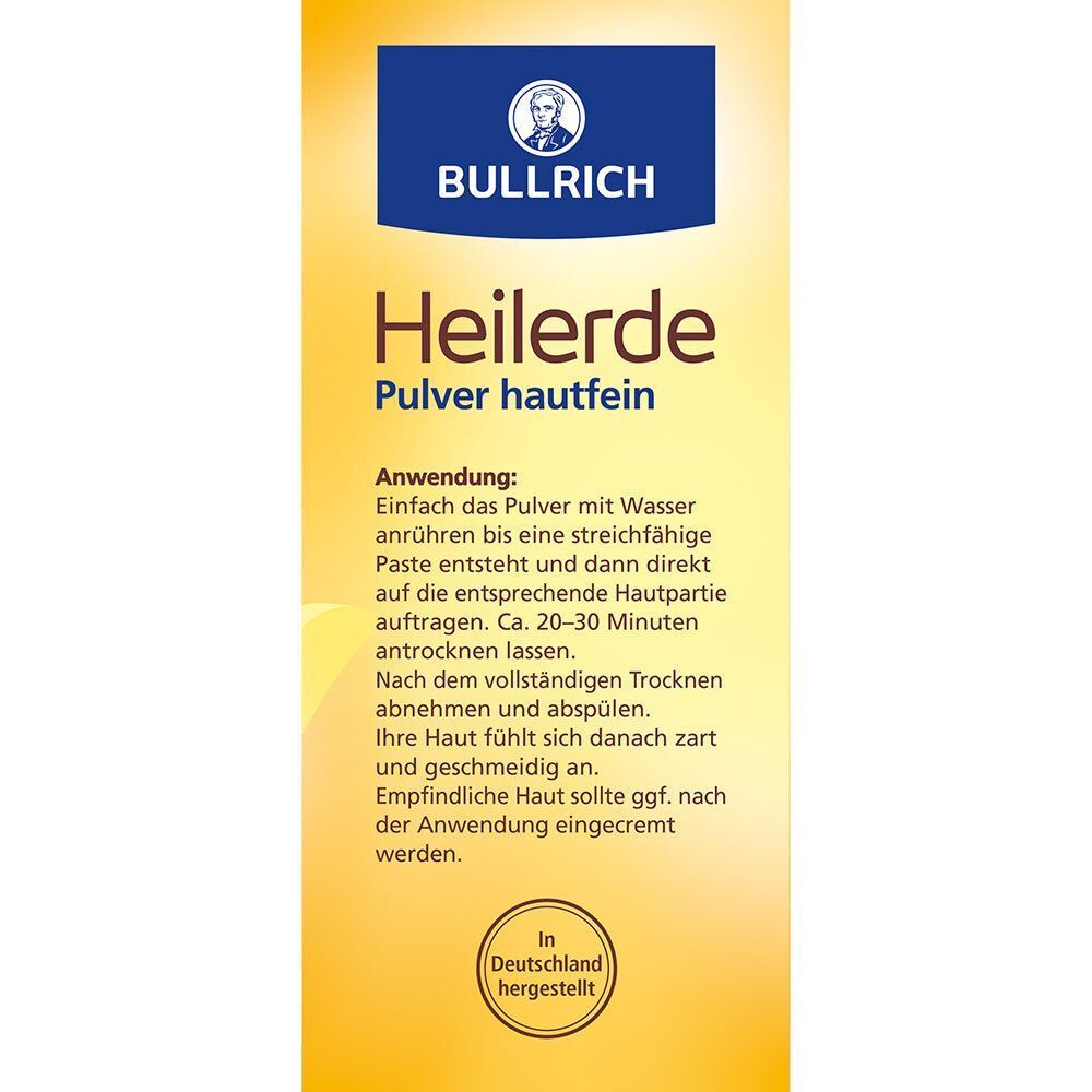 Gelbe Verpackung mit Produktnamen und Anwendungsanleitung. Text in deutscher Sprache.