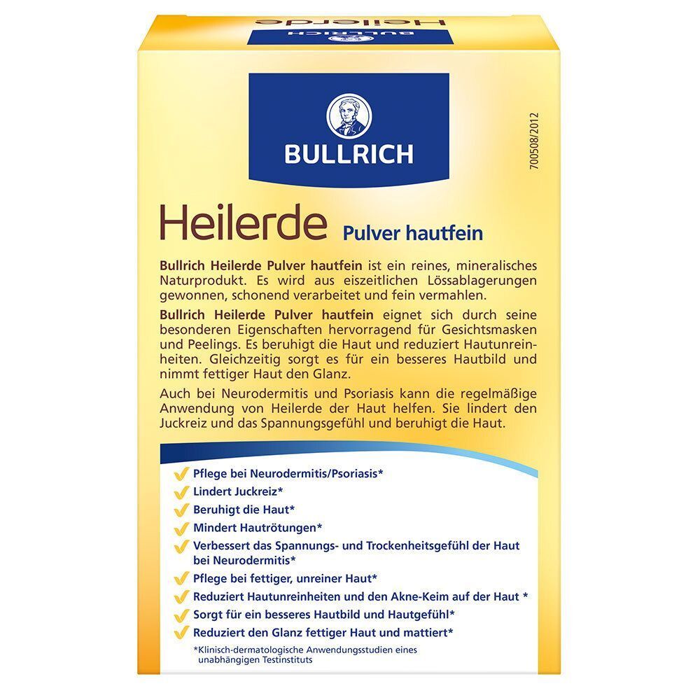 Gelbe Verpackung mit Produktnamen und Beschreibung. Auflistung der Vorteile. Text in deutscher Sprache.