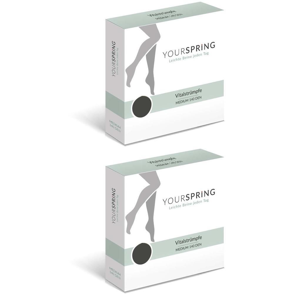 Verpackung für Vitalstrümpfe, Medium, 140 DEN, Marke YOURSPRING.